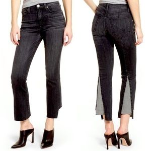 NWT Hudson Holly High-Rise Flare black wash jeans.